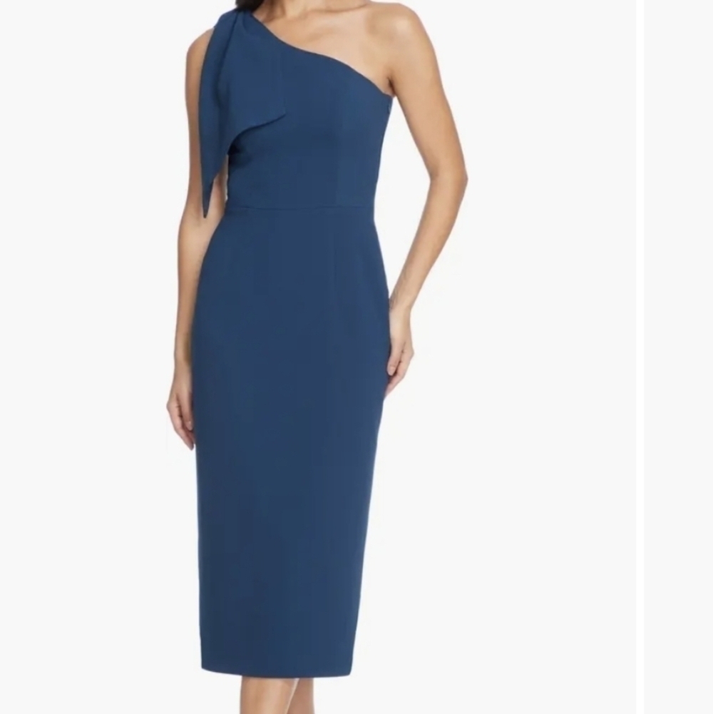 NWT Dress The Population Wom One should Tiffany Peacock Blue Bow Dress sz XS